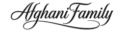Black 'Afghani Family' text on a white background